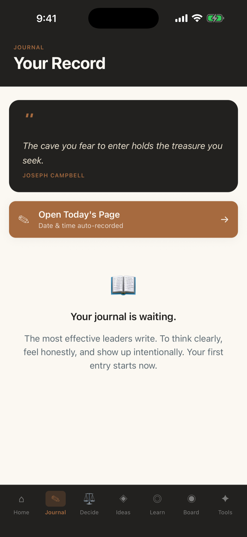 The Founded app — Your Record